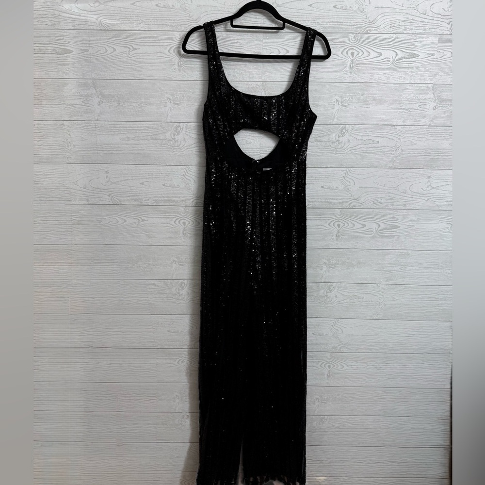 Hello Molly Black Sequin Cutout Jumpsuit